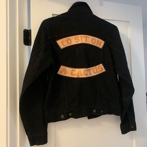 Understated Leather jean jacket